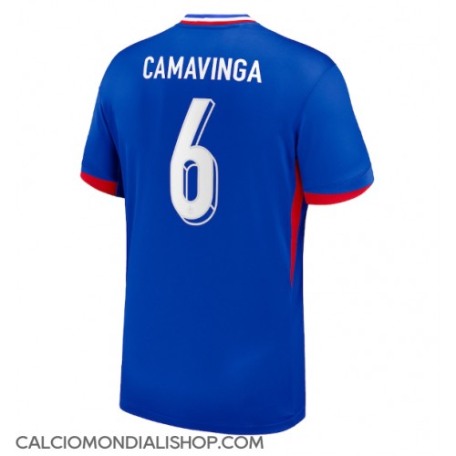 Maglie da calcio Francia Eduardo Camavinga #6 Prima Maglia Europei 2024 Manica Corta